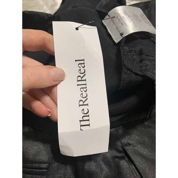 Gucci Authentic Solid Black Shine Fabric High Rise Straight Leg Pants 44 8 Med - Picture 10 of 10